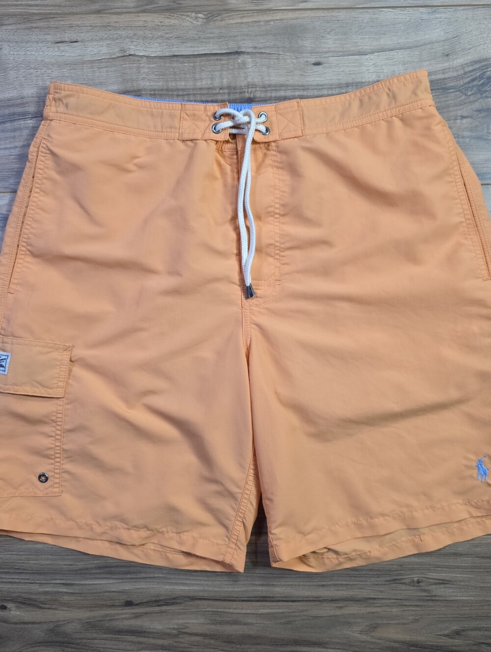 POLO RALPH LAUREN Kailua Cargo Swim Trunks Large Orange Splash